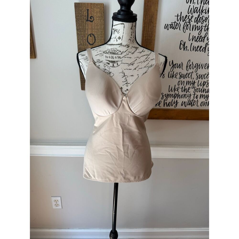 Bali Women's Underwire Padded Shapewear Camisole Top Beige Size 38D